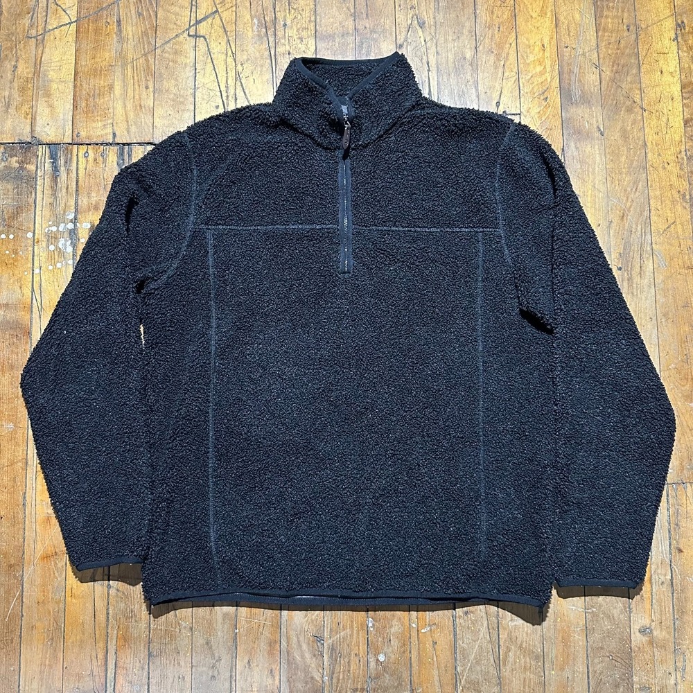 Vineyard Vines Quarter‎ Zip Pullover Men's XL Black Sherpa Long Sleeve Mock Neck